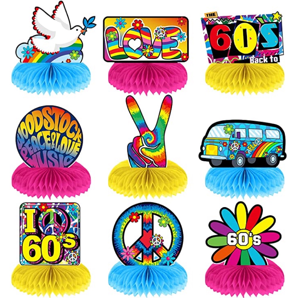 60's Themed Party - Hippy Party Ideas - Table Centre Pieces