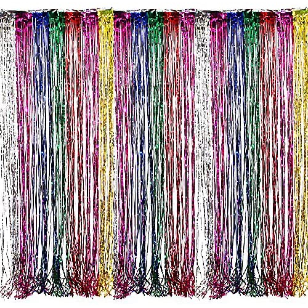 80's Theme Party Ideas for Games - Decorations - Costumes - Rainbow Fringe Curtain