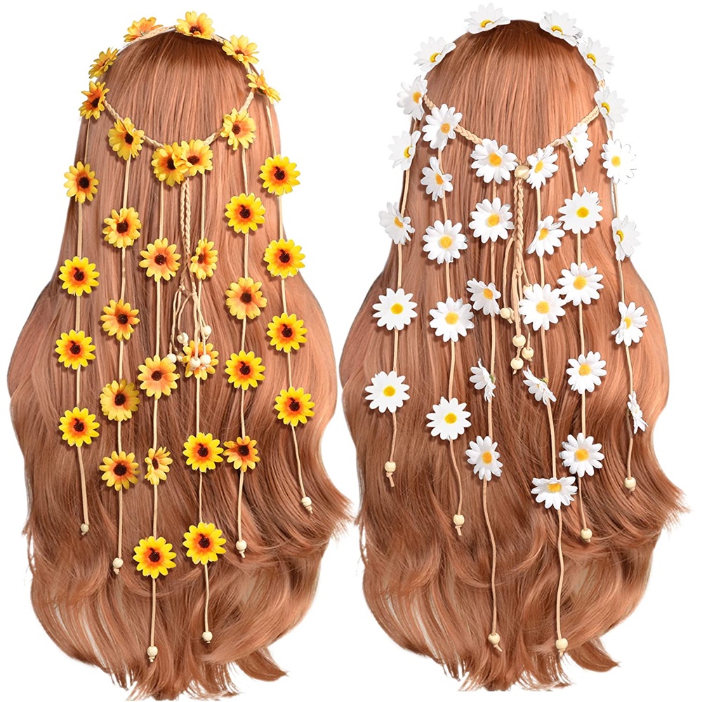 Coachella Themed Party Ideas - Music Festival Party Decorations - Hippy Hair Decorations - Flowers