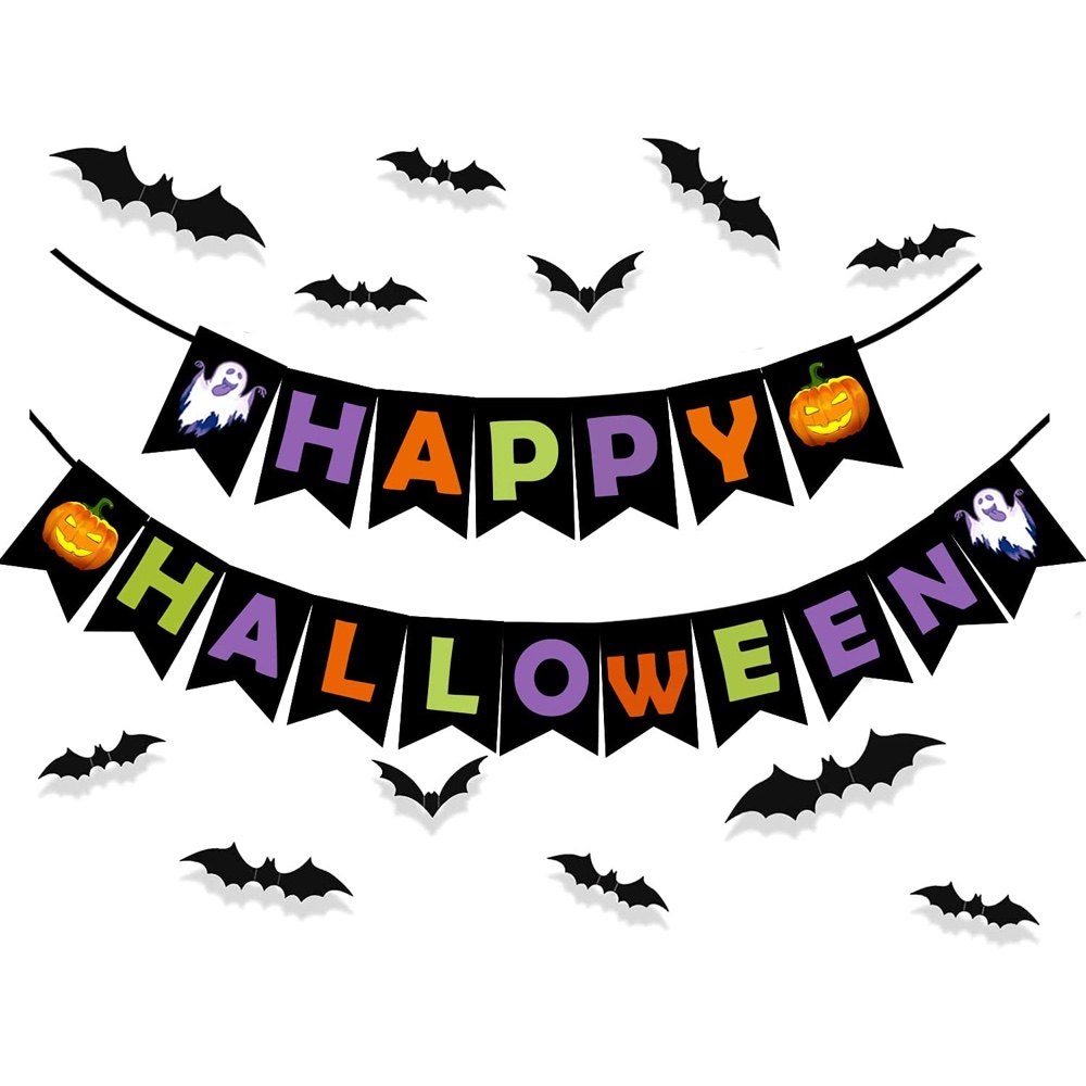 Halloween Party Ideas - Horror Party Theme Supplies - Happy Halloween Party Banner