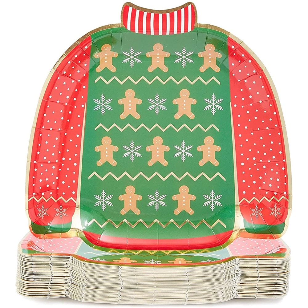 Ugly Christmas Sweater Themed Party - Office Xmas Party Ideas - Workplace Party Ideas - Paper Plates