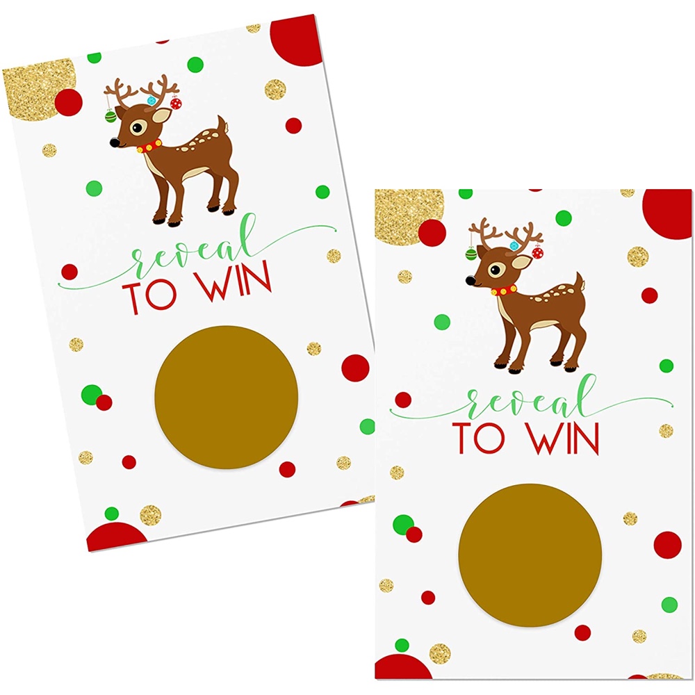Rudolph Christmas Party Ideas - Xmas Themed Party - Rudolph Scratch Card Game
