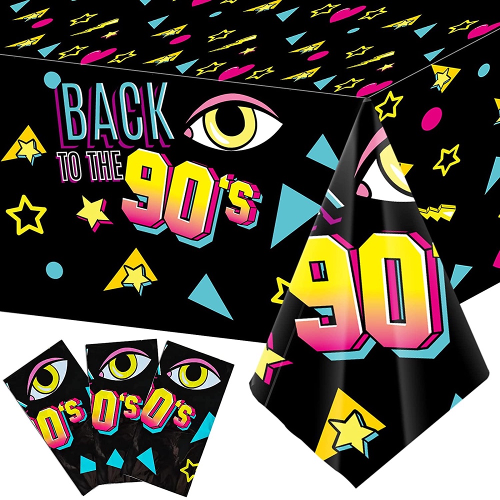 90's Themed Party - 1990's Party Ideas - 90's Theme Tablecloth