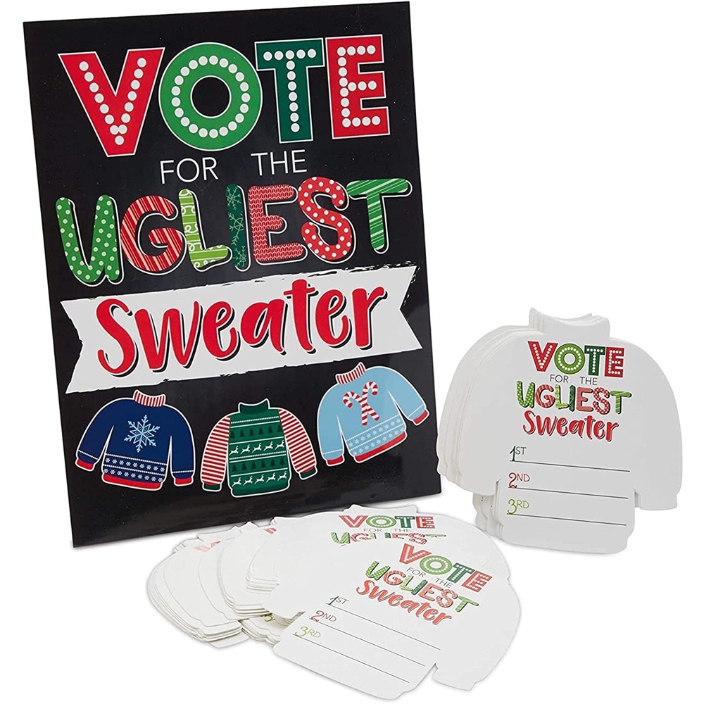 Ugly Christmas Sweater Themed Party - Office Xmas Party Ideas - Workplace Party Ideas - Games