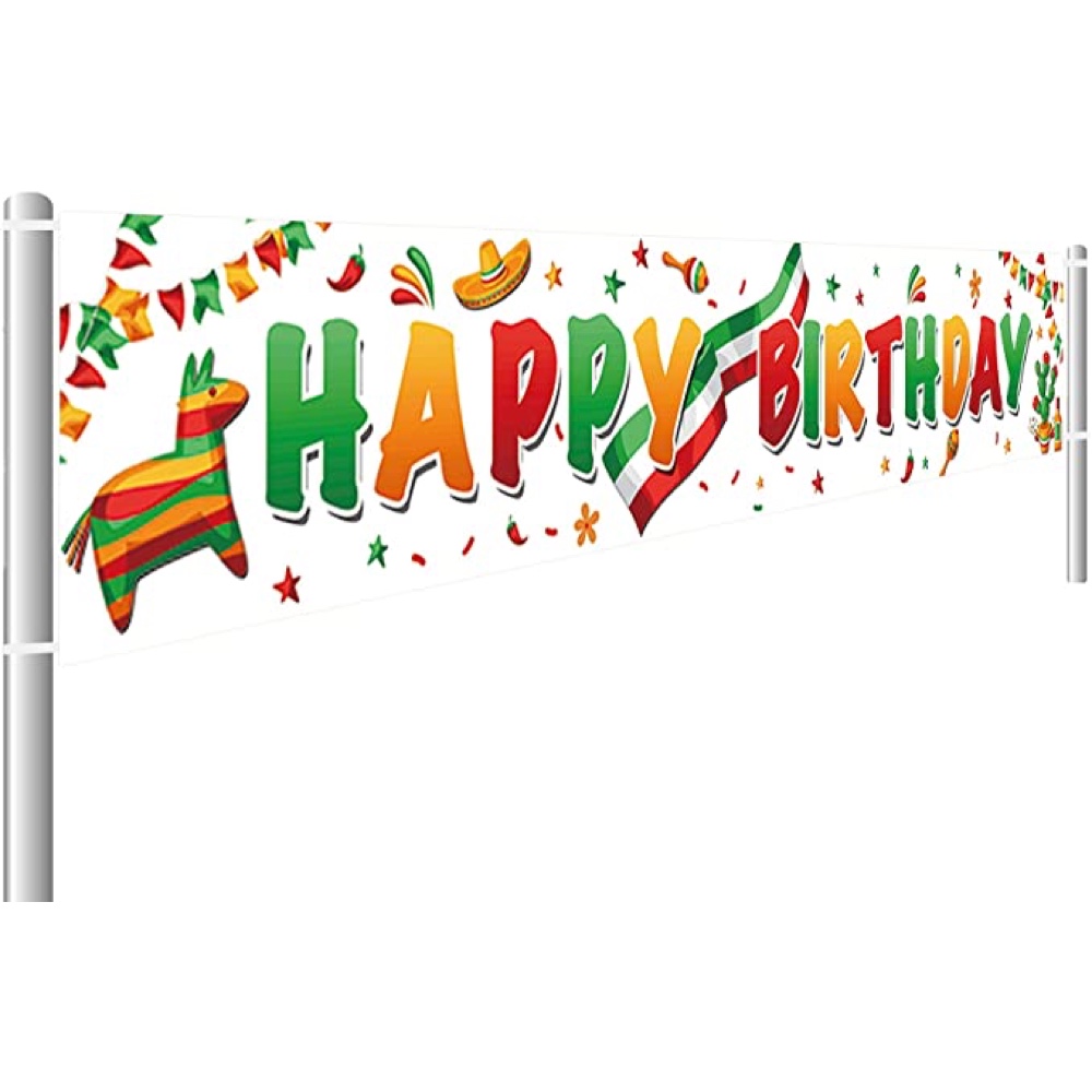 Mexican Themed Party - Party Ideas and Supplies - Mexican Party Birthday Yard Banner