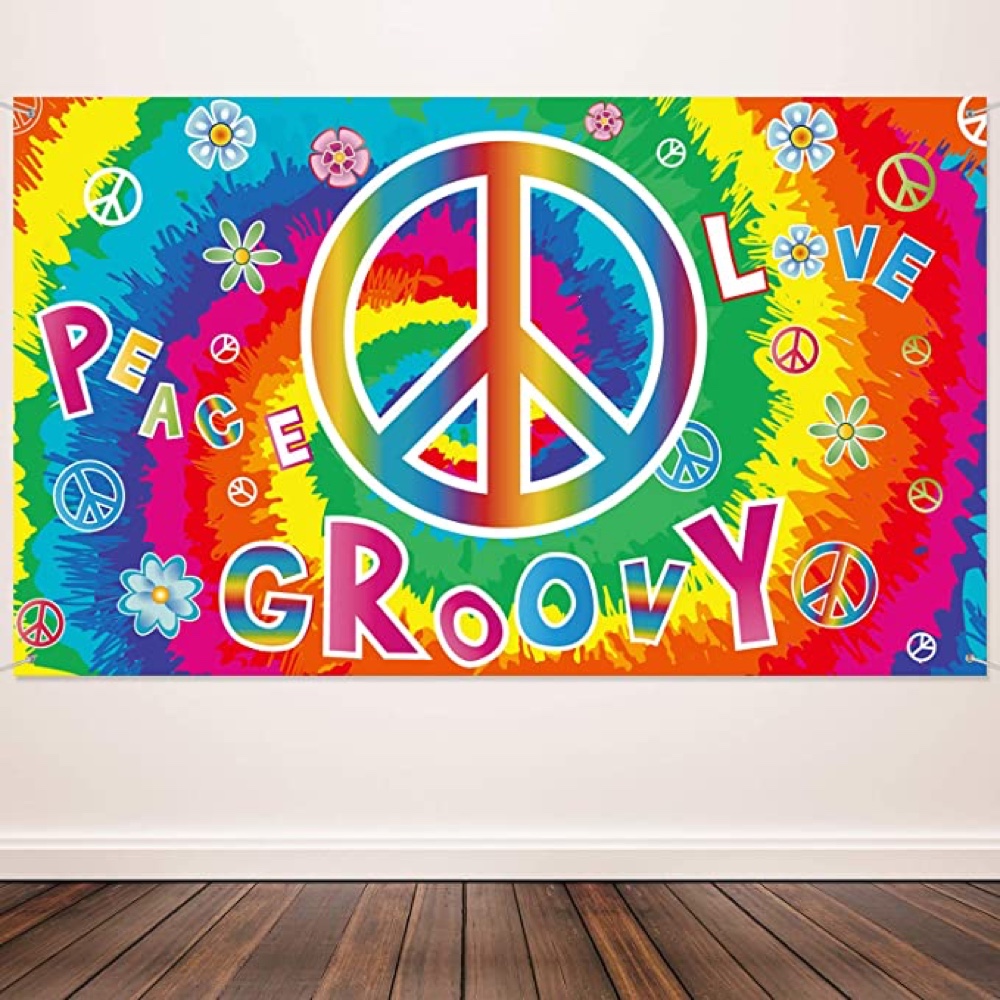 Hippy Themed Party - 60's Birthday Party - Ideas for Decorations and Supplies - Backdrop