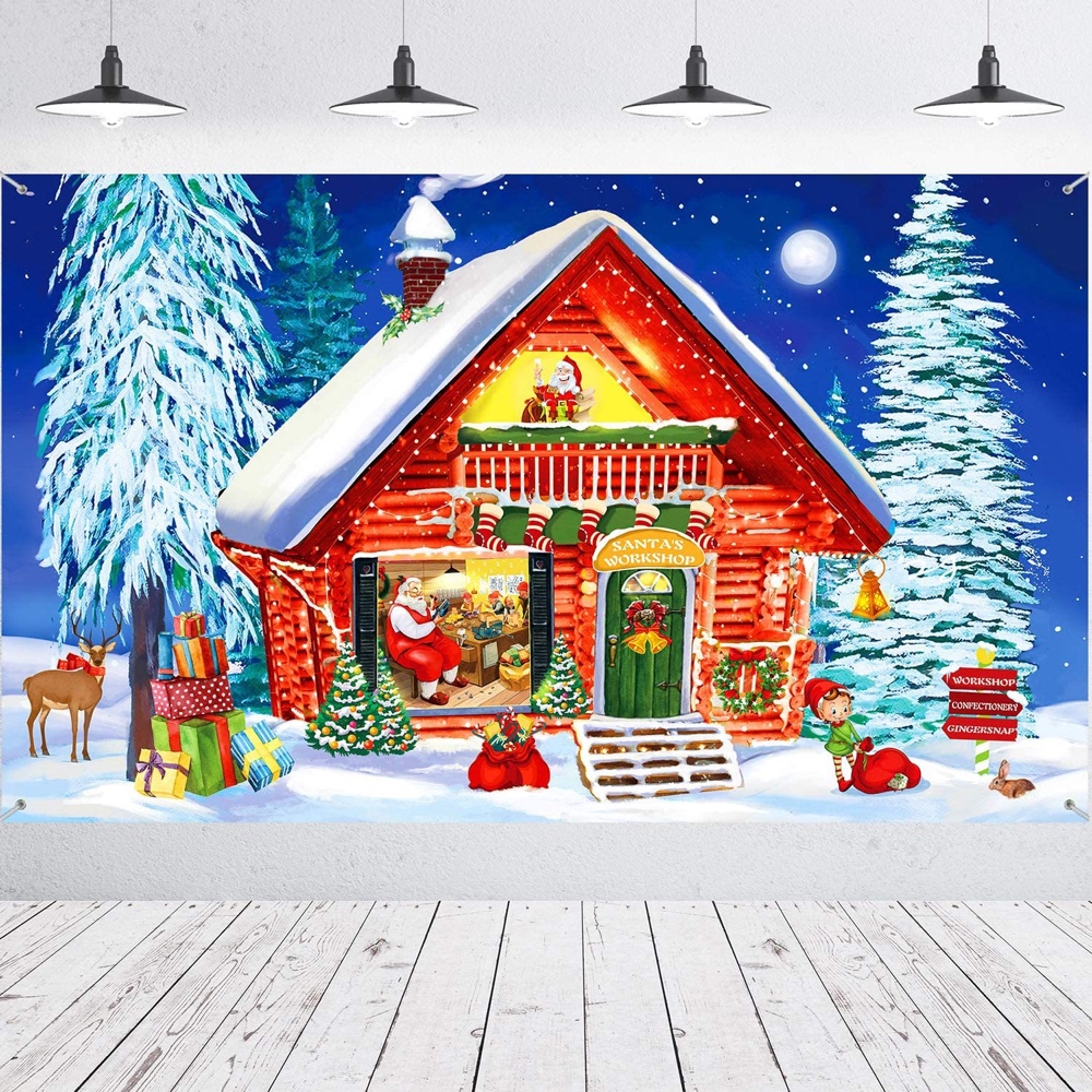 Santa's Workshop Christmas Party - Xmas Party Ideas - Work - Office - Home - Backdrop