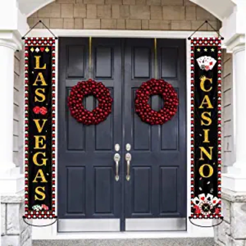 Christmas in Vegas Party Ideas for Decorations - Casino Games - Party Supplies - Las Vegas Christmas Banner