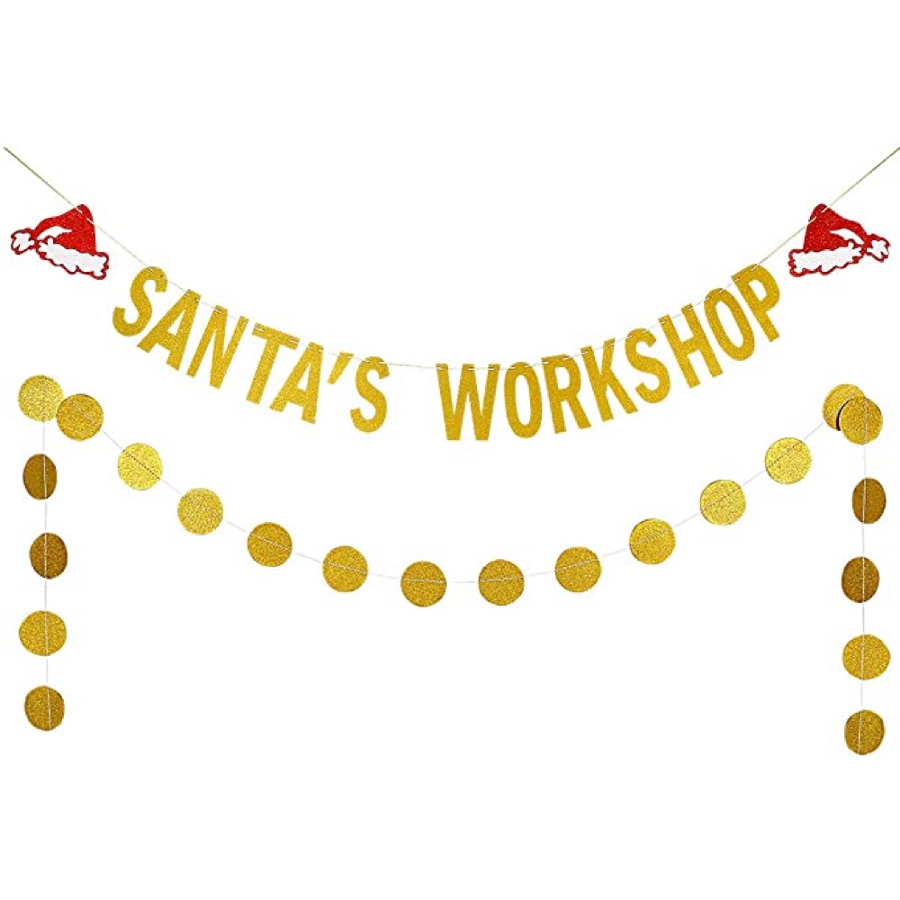 Santa's Workshop Christmas Party - Xmas Party Ideas - Work - Office - Home - Santa's Workshop Banner