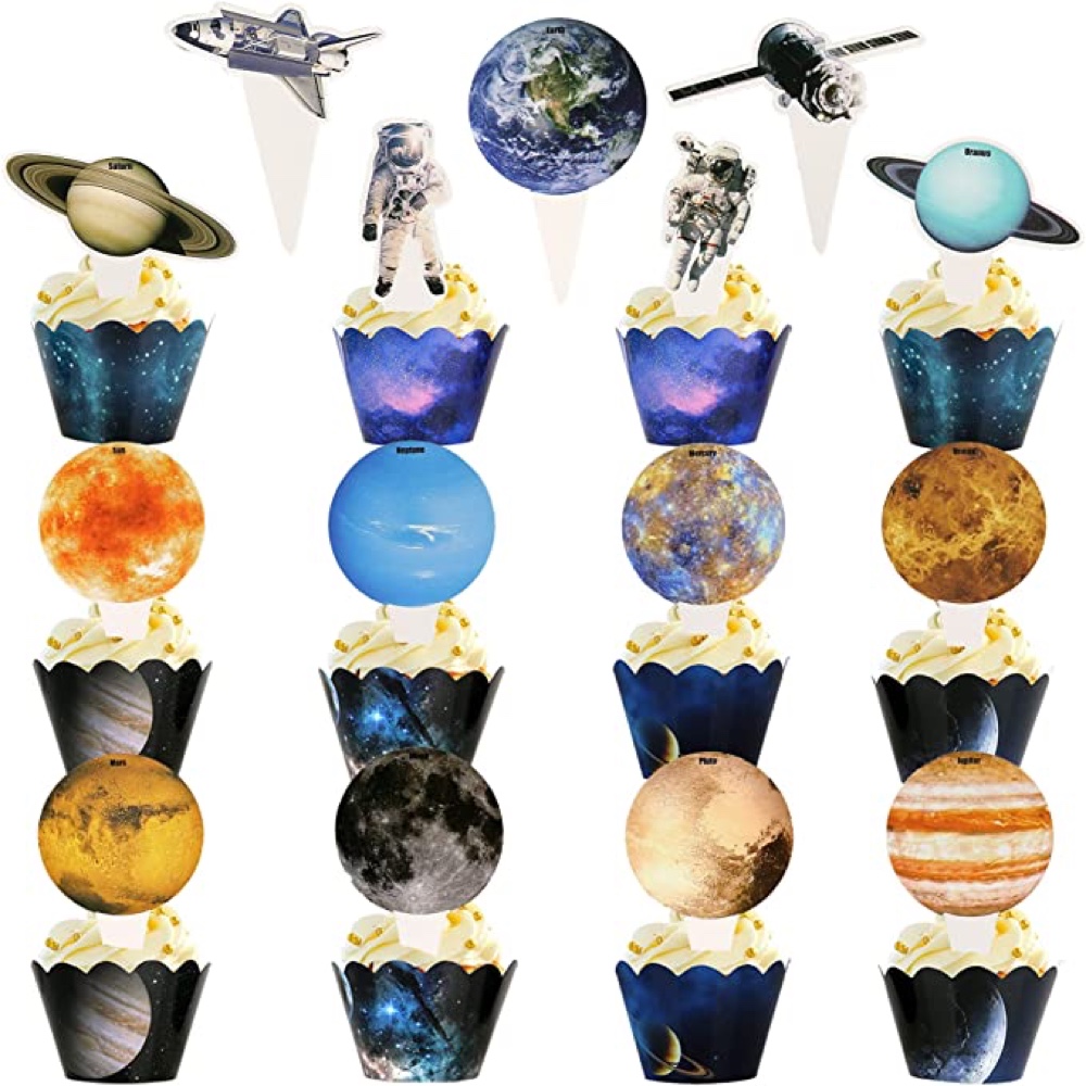 Space Themed Party - Party Supplies and Decoration Ideas - Cupcake Toppers