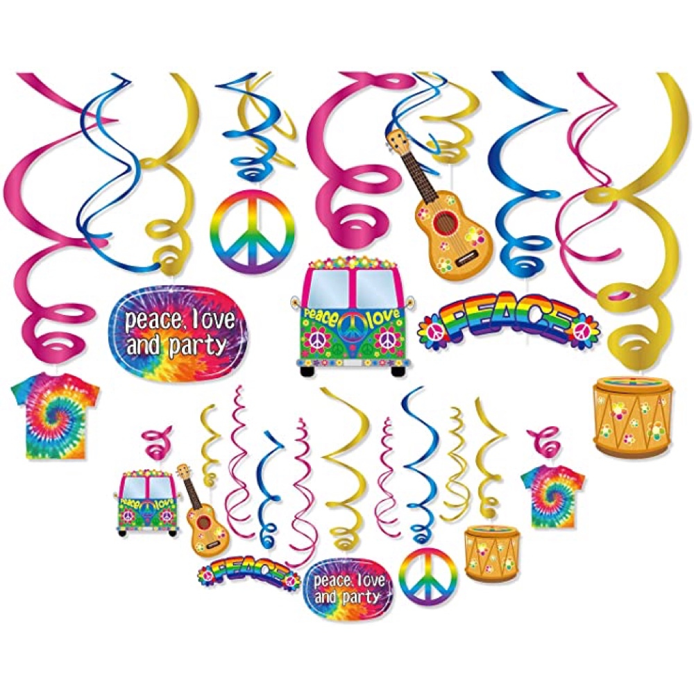 Hippy Themed Party - 60's Birthday Party - Ideas for Decorations and Supplies - Hanging Decorations