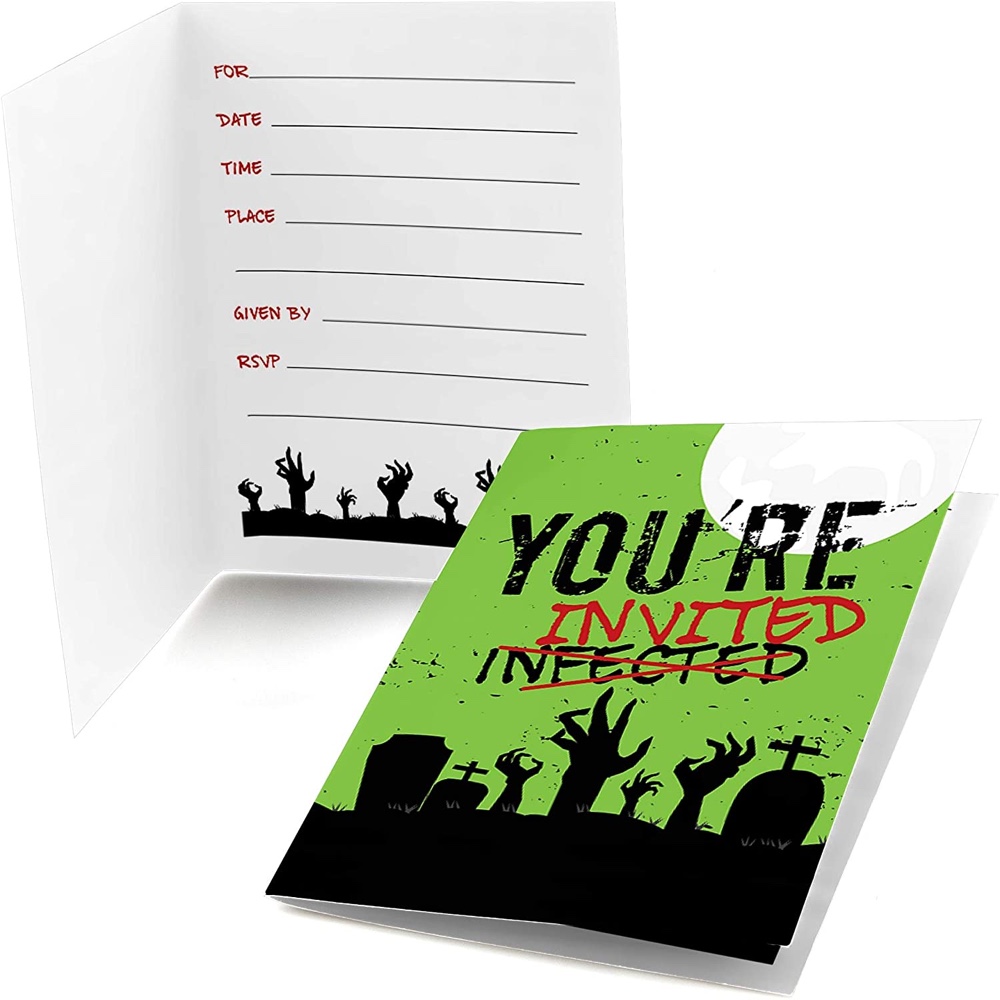 The Walking Dead Themed Party - Halloween Party Ideas - Zombie Party Ideas - Scary Birthday Party Themes - Invitations