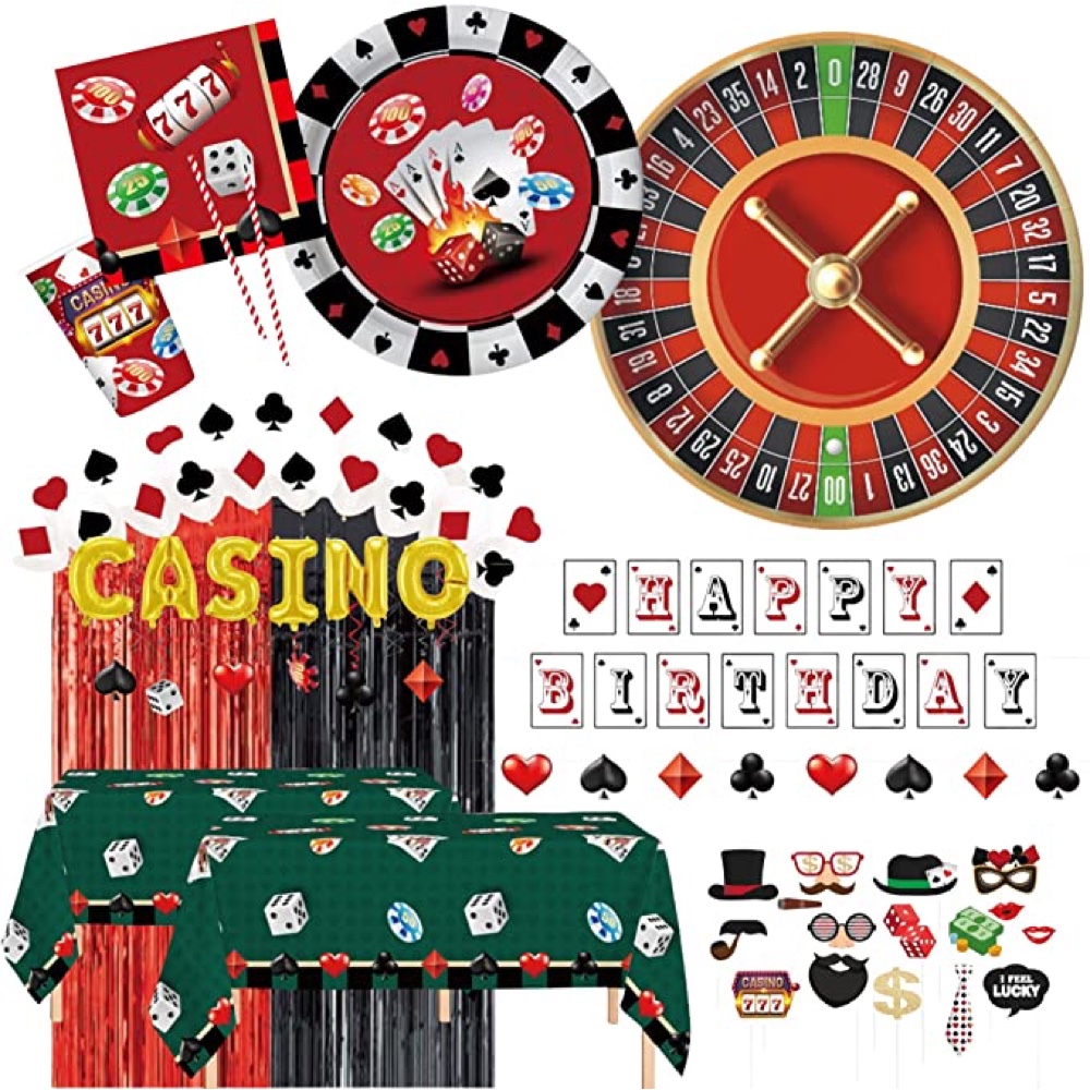 Poker Night Themed Party - Las Vegas Gambling Casino Theme Party - Party Set