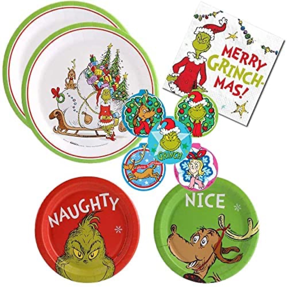 The Grinch Themed Christmas Party Ideas - Party Supplies - Party Decorations - Tableware