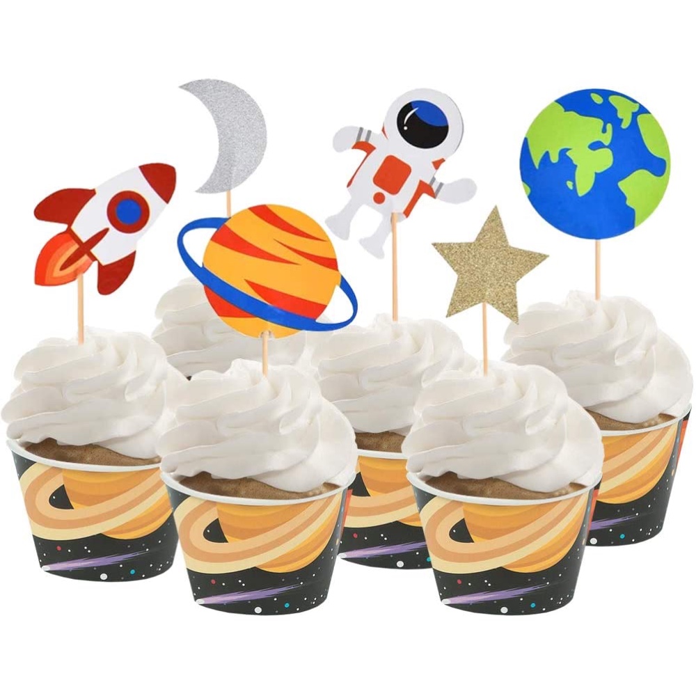 Sci-Fi Themed Party Ideas - Outer Space Party Supplies and Decorations - Cupcake Toppers