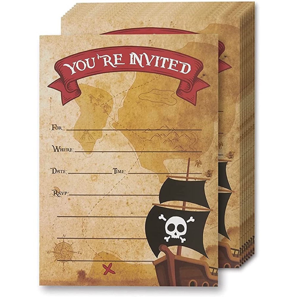 Pirate Themed Party - Birthday Party Ideas - Party Supplies and Decorations - Invitations