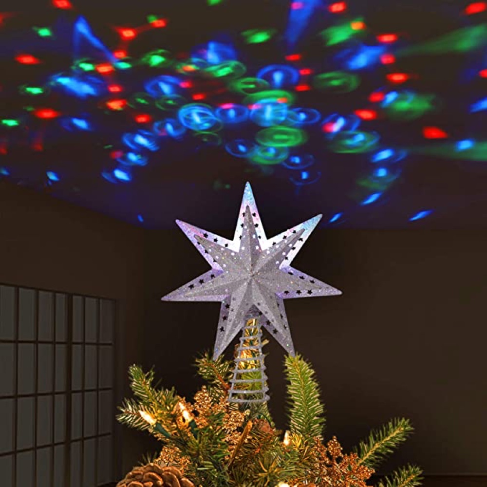 Groovy Christmas Themed Party Ideas - Party Supplies - Decorations - Disco Christmas - Christmas Tree Topper and Projector