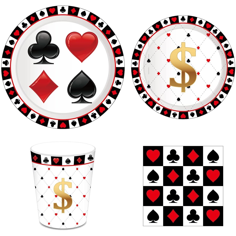 Las Vegas Themed Party - Gambling Party - Casino Party Ideas - Birthday Party Ideas - Tableware