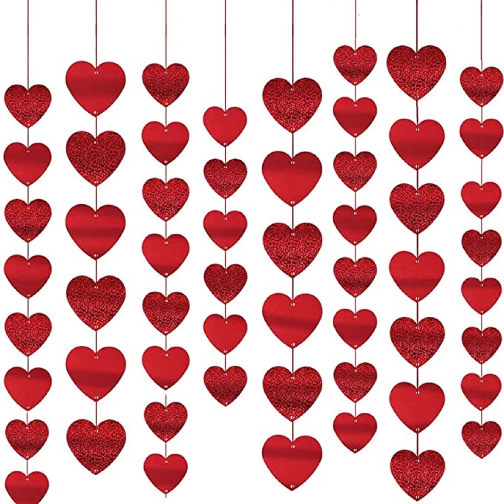 Valentine's Day Themed Cocktails Party - Ideas - Decorations - Party Supplies - Food - Heart Shaped Hanging Decorations