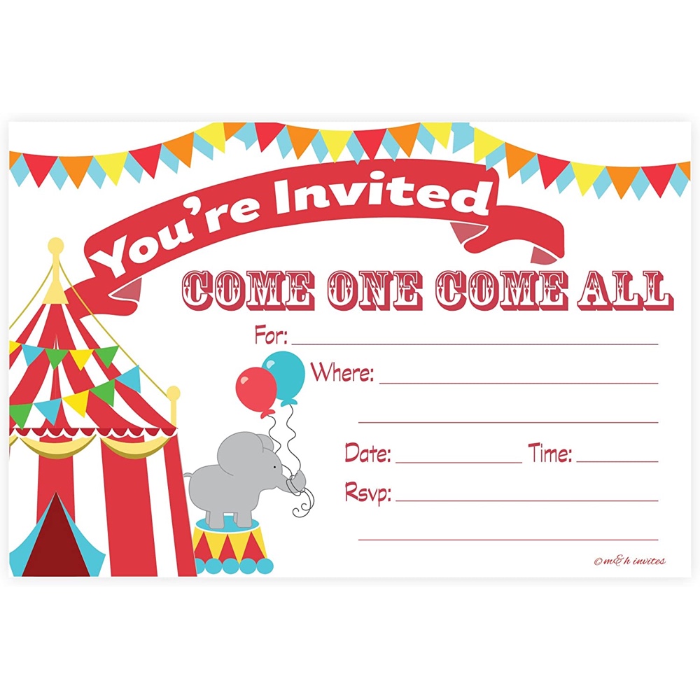 Circus Themed Party - Birthday Party Ideas - Party Supplies - Decorations - Food - Games - Invitations