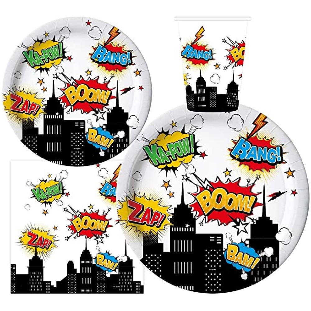 Heroes vs Villains Themed Party - Decorations - Party Supplies - Games - Tableware