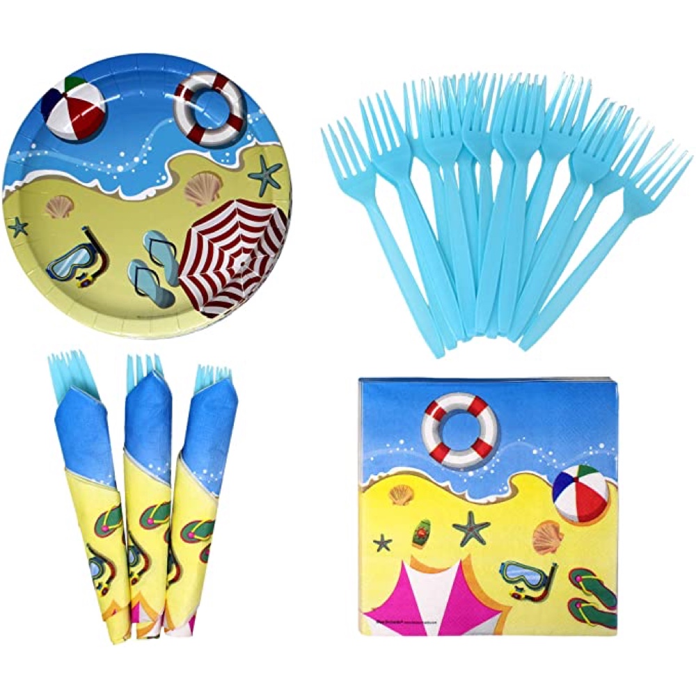 Baywatch Themed Party - Beach Party Ideas - Decorations - Supplies - Decorations - Tableware
