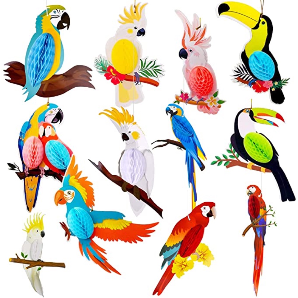 Rainforest Themed Party - Birthday Party Ideas - Decorations - Party Supplies - Food - Games - Tropical Bird Decorations
