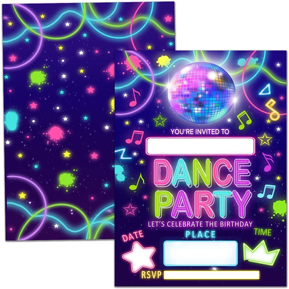 Neon Themed Party - Ideas - Inspiration - Themes - Decorations - Party Supplies - Invites - Invitations