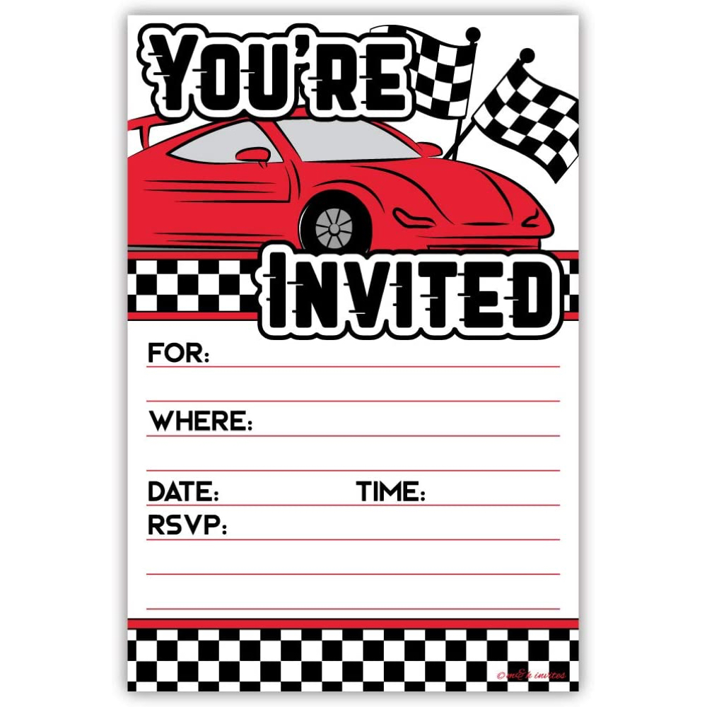 Racing Car Themed Party - Race Car Themed Party - Kids Childs Birthday Party - Ideas - Inspiration - Decorations - Games Party Supplies - Party Invitations - Invites