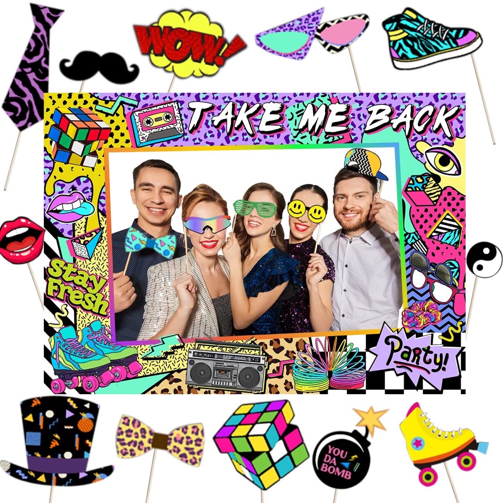 90s Throwback Bachelorette Party - Ideas - Inspiration - Themes - Decorations - Party Supplies - Photo Booth Props