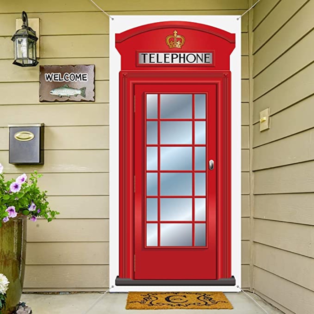 Best of British Themed Party - Party - Ideas - Inspiration - Themes - Decorations - Reed Telephone Box Door Cover