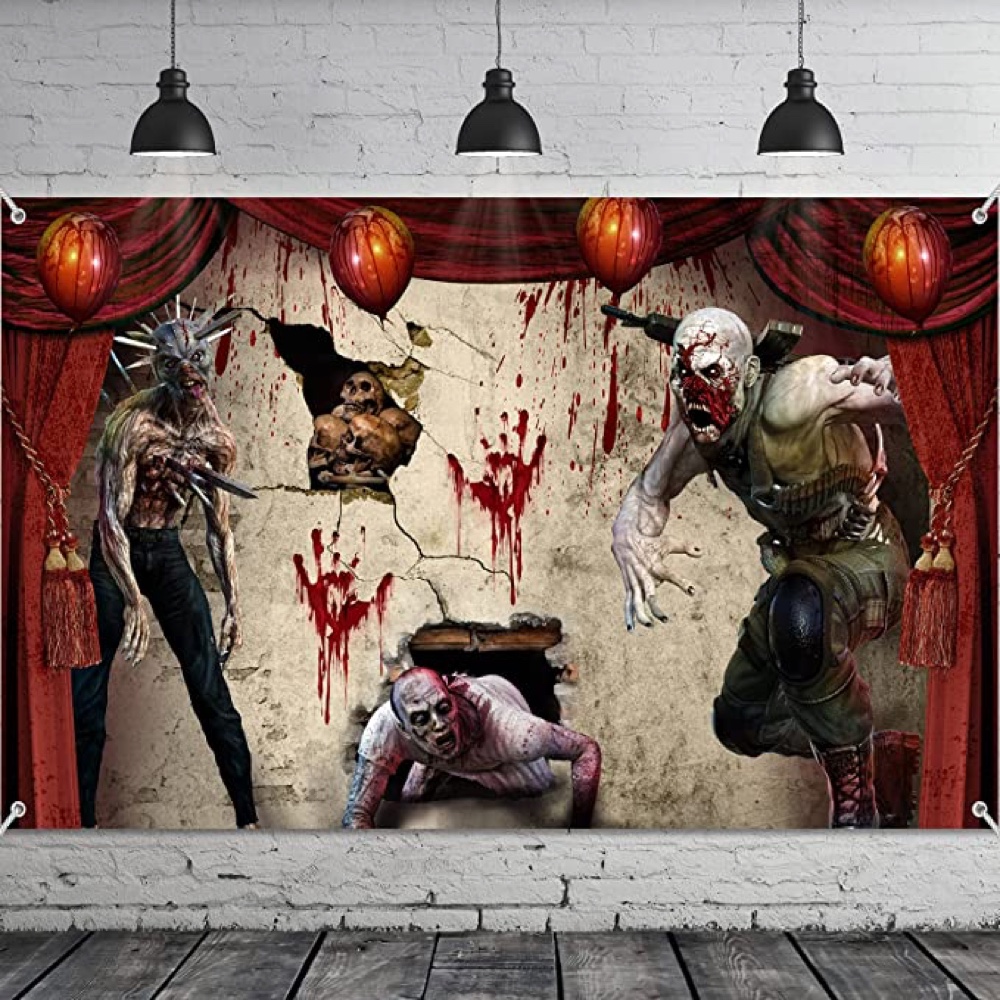 Night of the Living Dead Themed Halloween Party - Zombie Party Theme Ideas - Inspiration - Decorations - Party Supplies - Backdrop