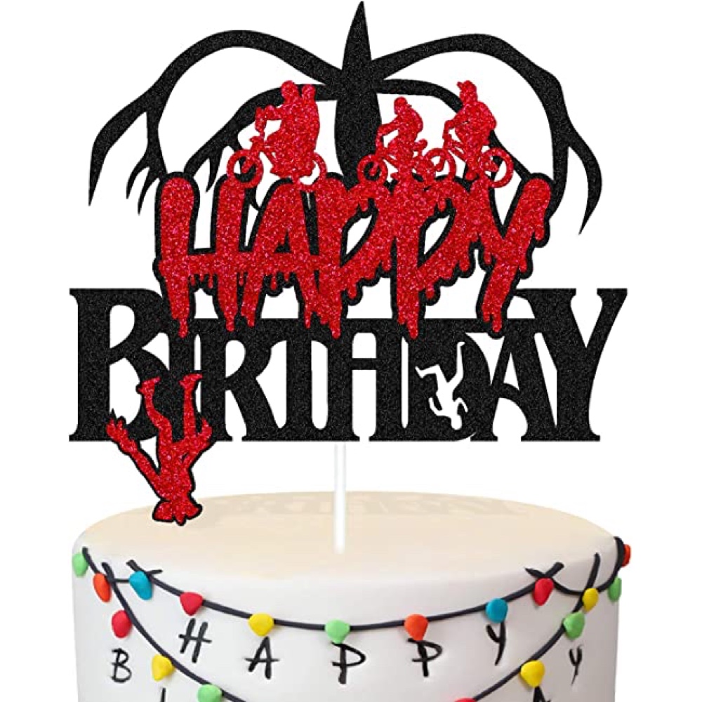 Stranger Things Themed Party - TV Show Theme - Netflix - Birthday Party Inspiration - Ideas - Decorations - Party Supplies - Cake Topper