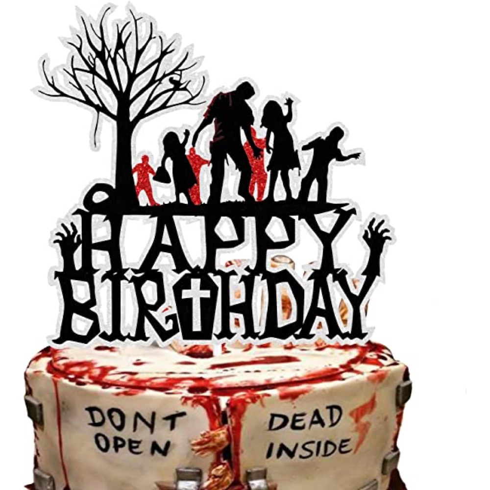 The Walking Dead Themed Halloween Party - Zombie - Ideas - Inspiration - Party Supplies - Decorations - Cake Topper