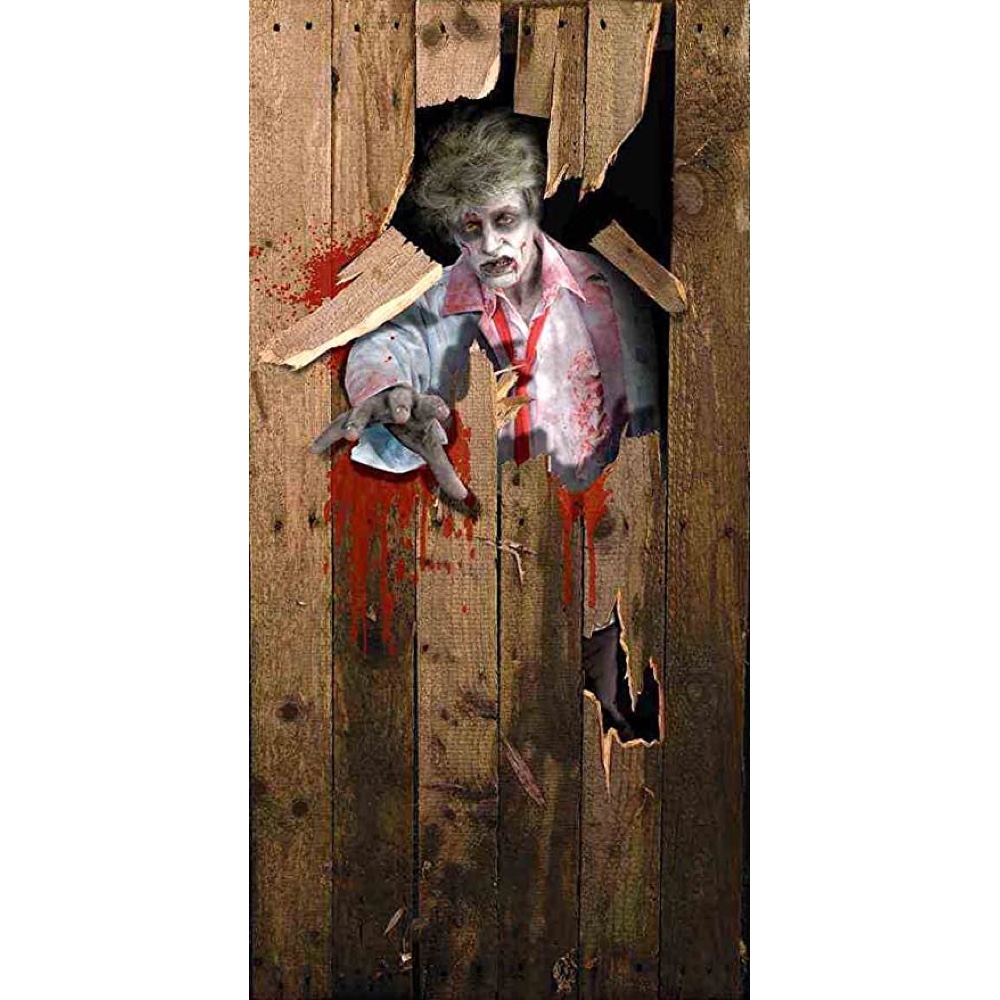 The Walking Dead Themed Halloween Party - Zombie - Ideas - Inspiration - Party Supplies - Decorations - Door Cover