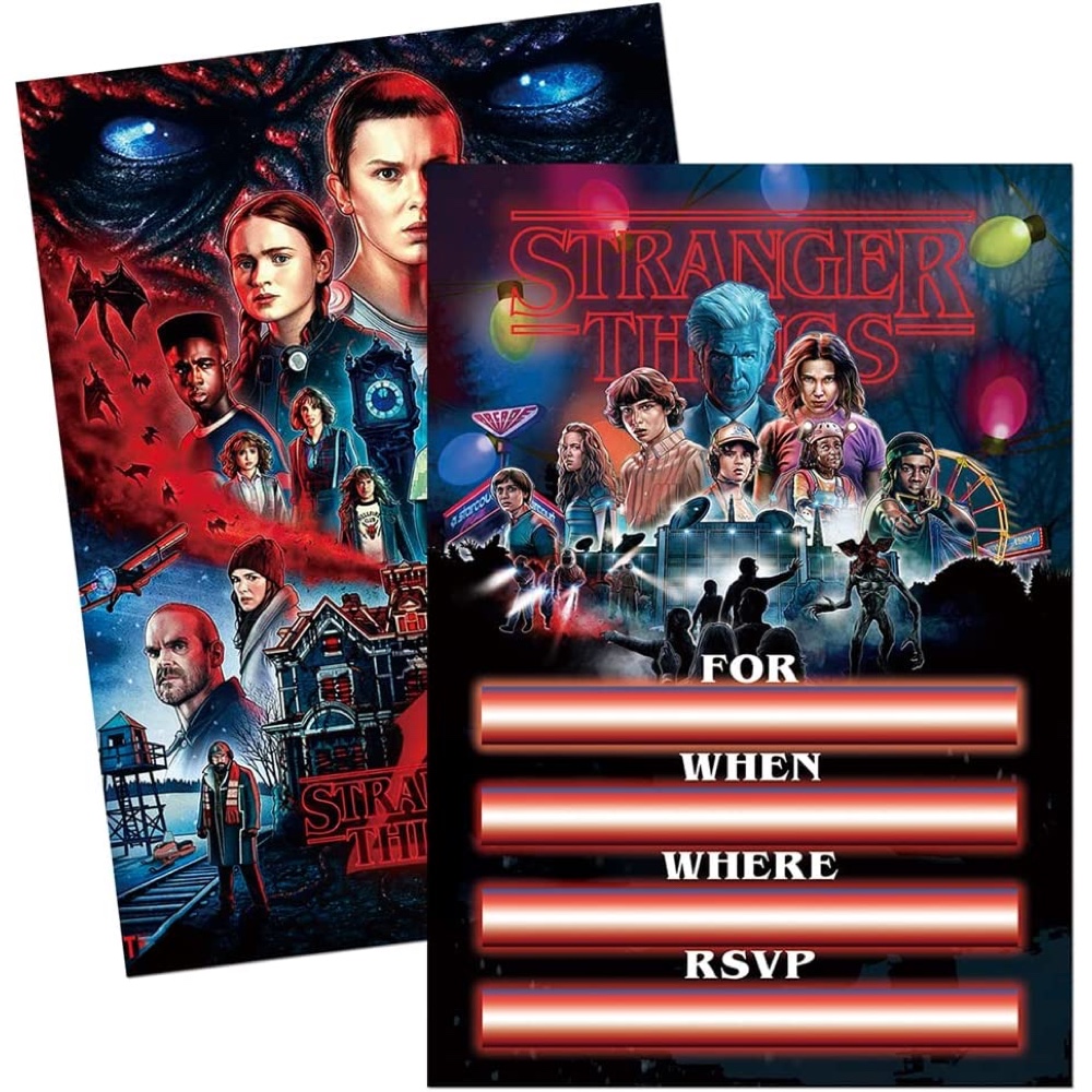 Stranger Things Themed Party - TV Show Theme - Netflix - Birthday Party Inspiration - Ideas - Decorations - Party Supplies - Party Invitation - Invites