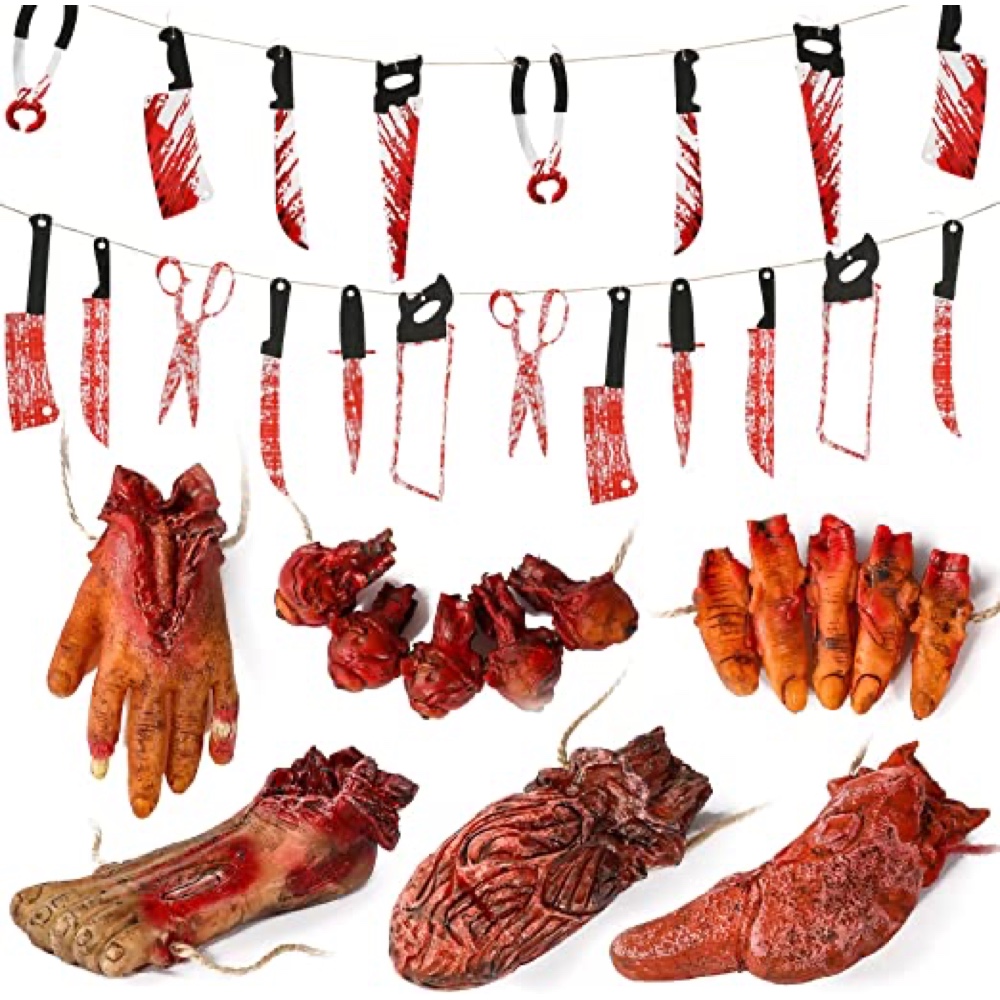 Shaun of the Dead Themed Halloween Party - Ideas - Inspiration - Decorations - Party Supplies - Horror Night - Scare Room - Severed Body Parts Decorations