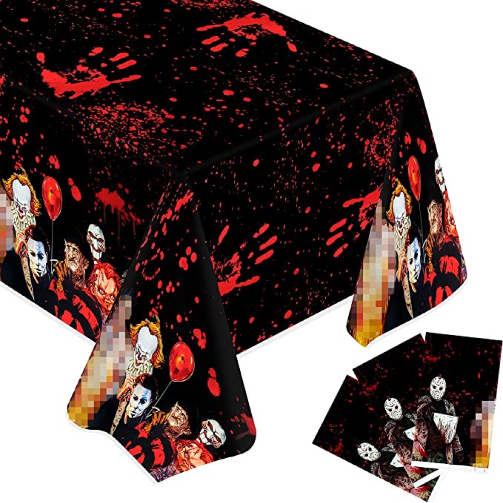 A Nightmare on Elm Street Themed Party - Horror Night Party - Freddy Krueger Themed Halloween Party - Decorations - Party Supplies - Ideas - Inspiration - Tablecloth