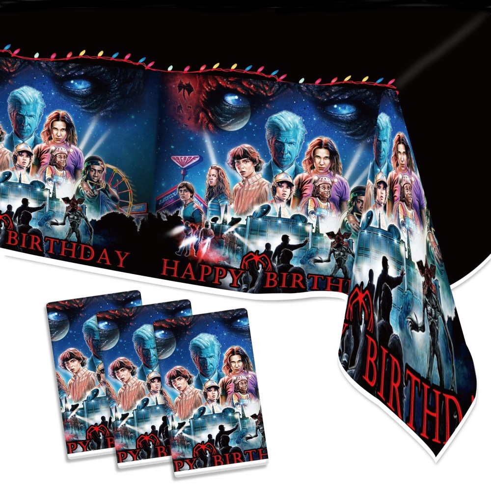 Stranger Things Themed Party - TV Show Theme - Netflix - Birthday Party Inspiration - Ideas - Decorations - Party Supplies - Tablecloth