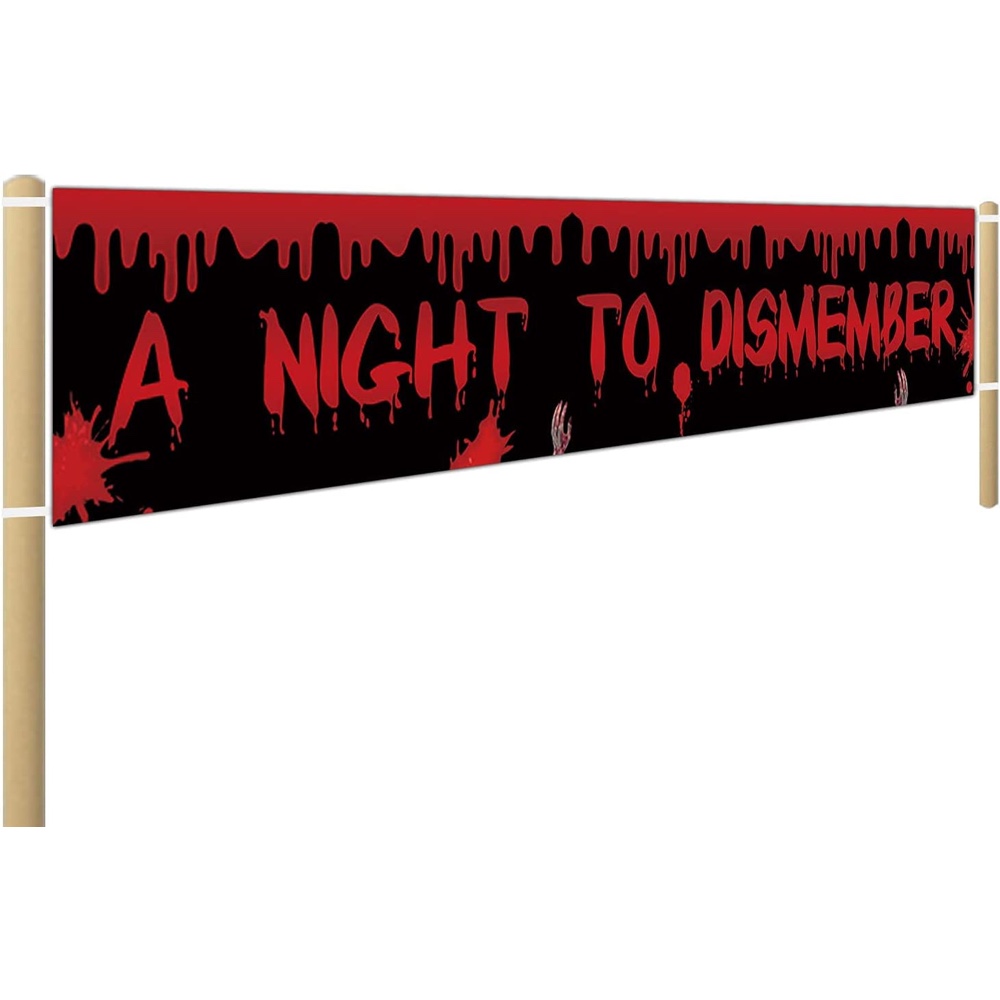A Nightmare on Elm Street Themed Party - Horror Night Party - Freddy Krueger Themed Halloween Party - Decorations - Party Supplies - Ideas - Inspiration - Yard Banner