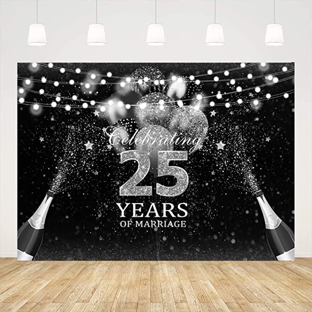 25th Wedding Anniversary Party - Silver Wedding Anniversary Party - Celebration - Ideas - Inspiration - Party Supplies - Decorations - Backdrop