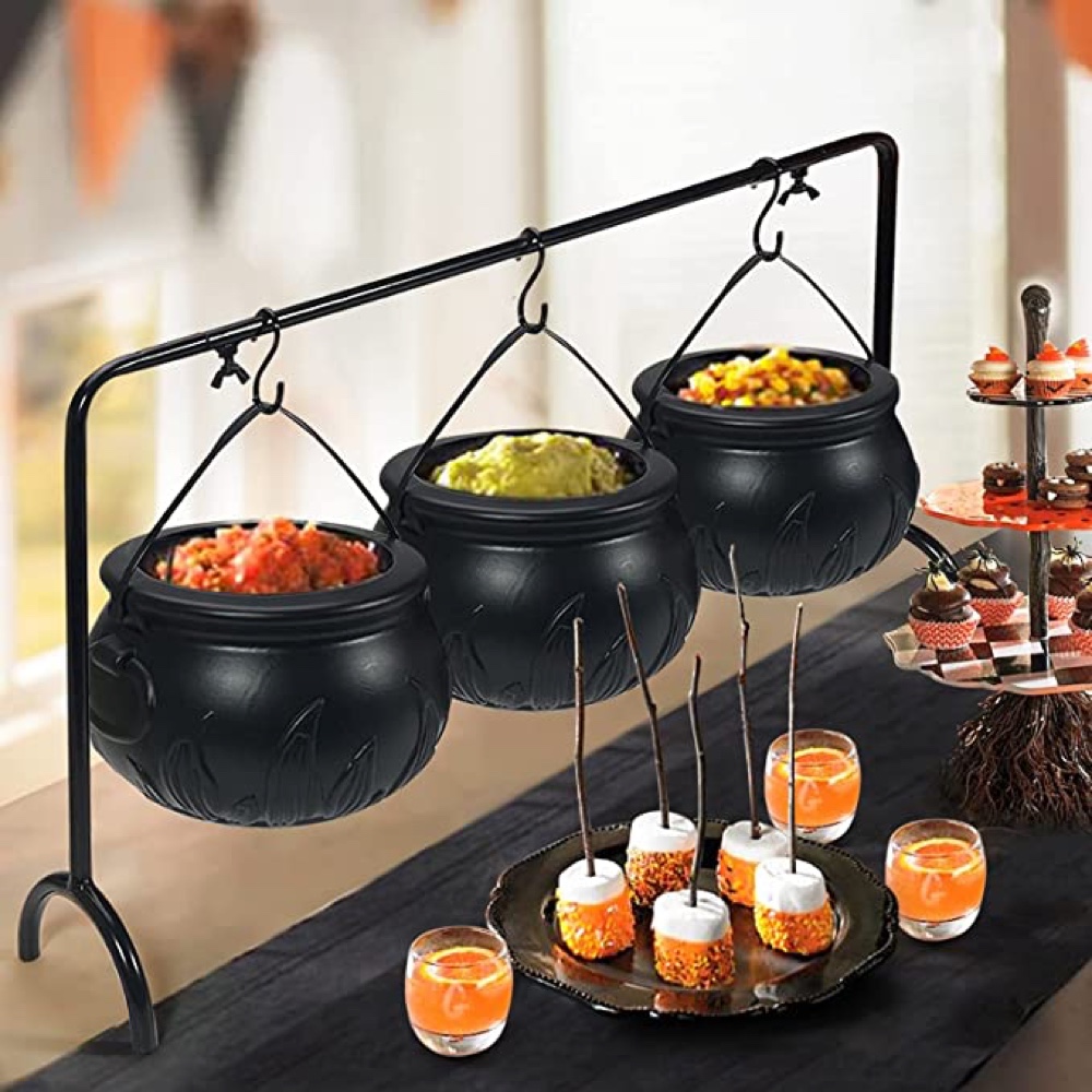 Witch Themed Halloween Party - Hocus Pocus Themed Halloween Party - Spooky Party Scare Room - Ideas - Inspiration - Party Decorations - Party Supplies - Cauldron Serving Bowls