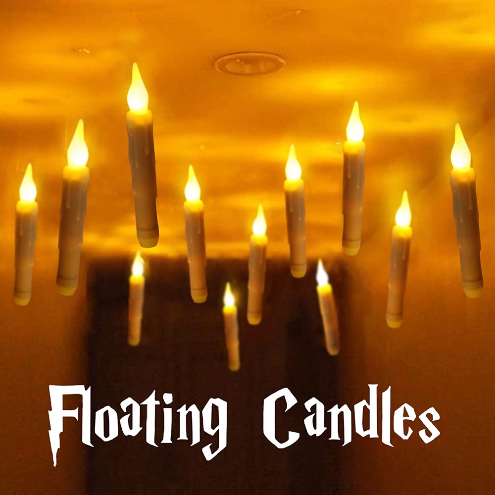 Witch Themed Halloween Party - Hocus Pocus Themed Halloween Party - Spooky Party Scare Room - Ideas - Inspiration - Party Decorations - Party Supplies - Floating Candles Decorations