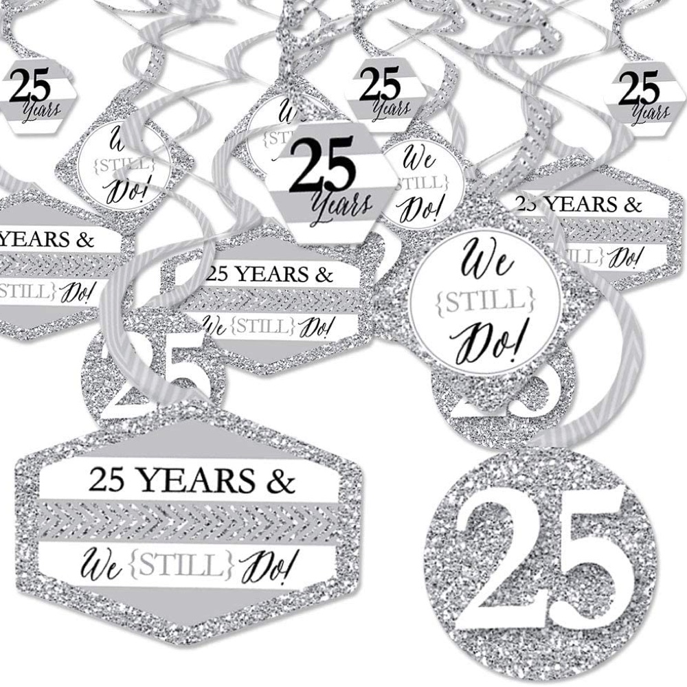 25th Wedding Anniversary Party - Silver Wedding Anniversary Party - Celebration - Ideas - Inspiration - Party Supplies - Decorations - Hanging Decorations