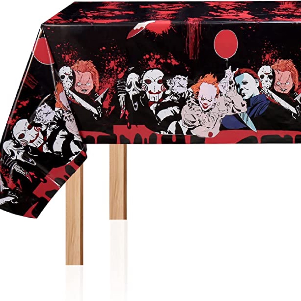 Friday the 13th Themed Halloween Party - Camp Crystal Lake Themed Halloween Party - Jason Voorhees Themed Halloween Party - Party Supplies - Party Decorations - Ideas - Inspiration - Birthday Party - Tablecloth