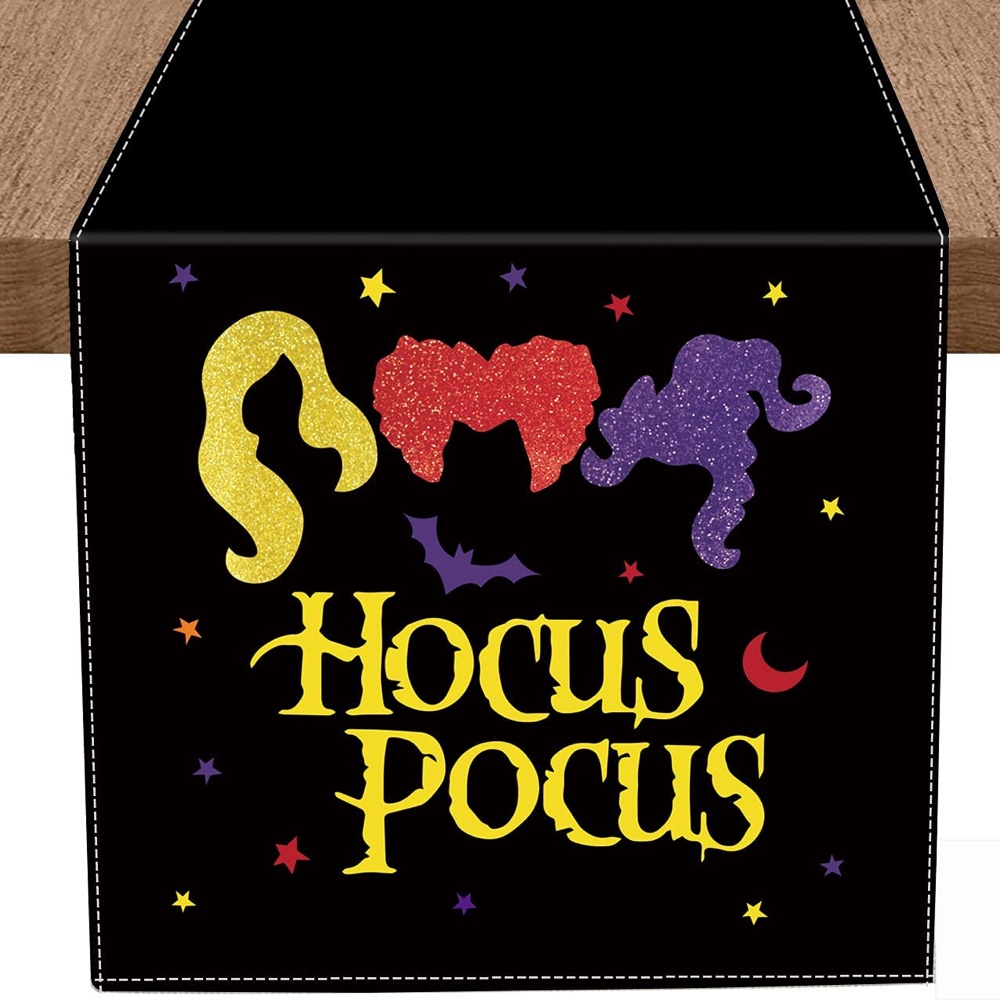 Witch Themed Halloween Party - Hocus Pocus Themed Halloween Party - Spooky Party Scare Room - Ideas - Inspiration - Party Decorations - Party Supplies - Tablecloth