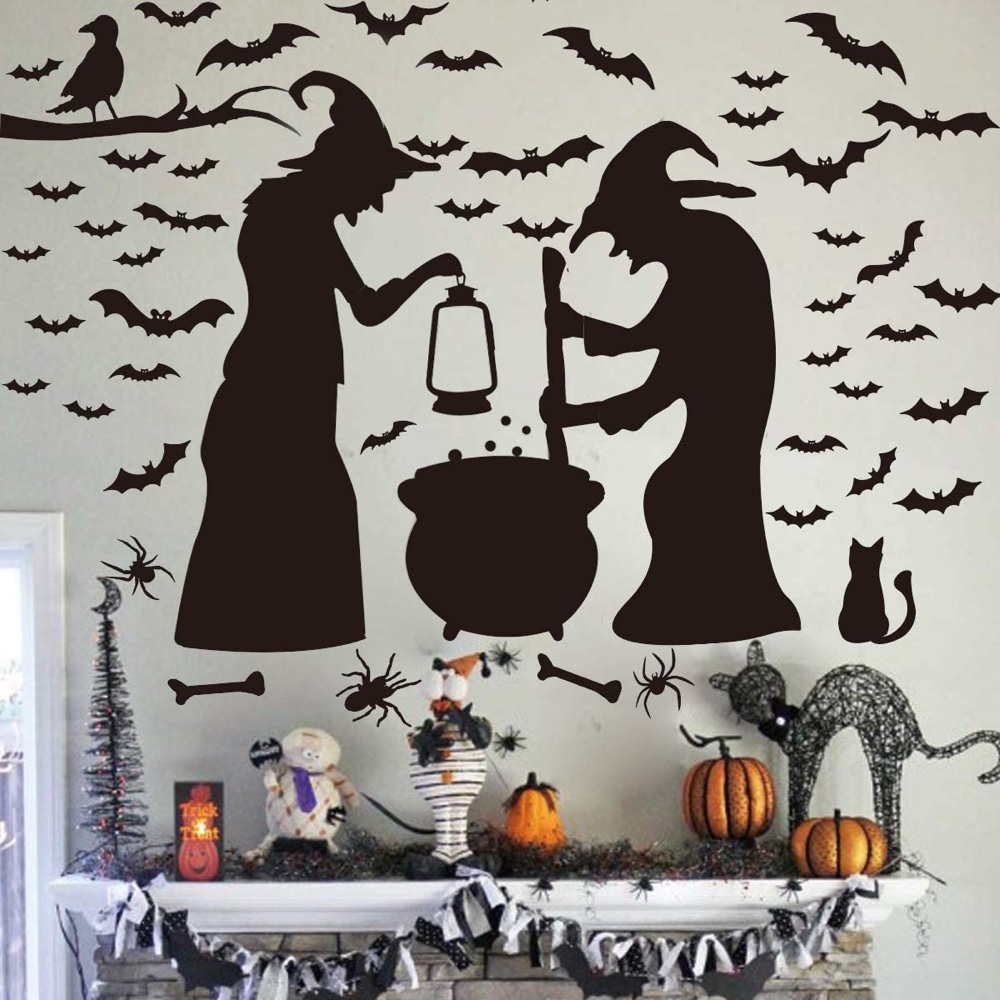 Witch Themed Halloween Party - Hocus Pocus Themed Halloween Party - Spooky Party Scare Room - Ideas - Inspiration - Party Decorations - Party Supplies - Vinyl Wall Stickers