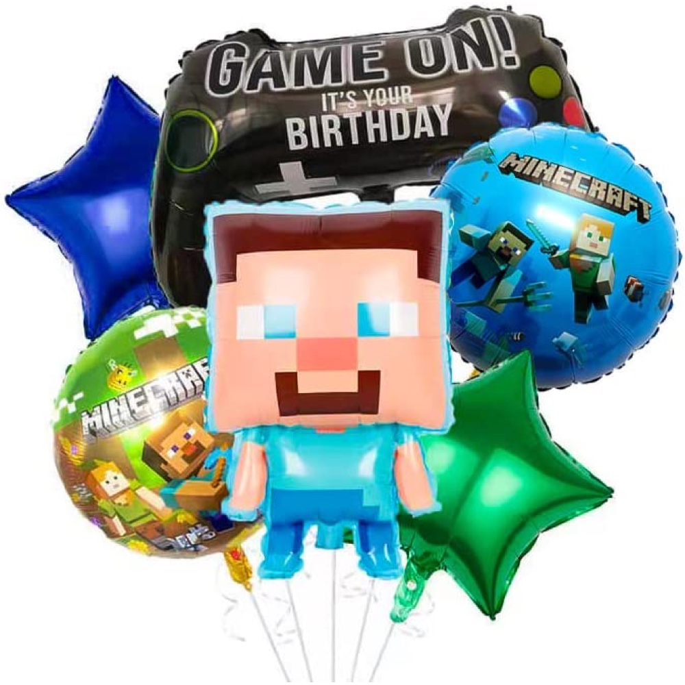 Minecraft Themed Party - Kids Children - Minecraft Theme Birthday Party - Video Games - Ideas and Inspiration - Party Supplies - Party Decorations - Balloons