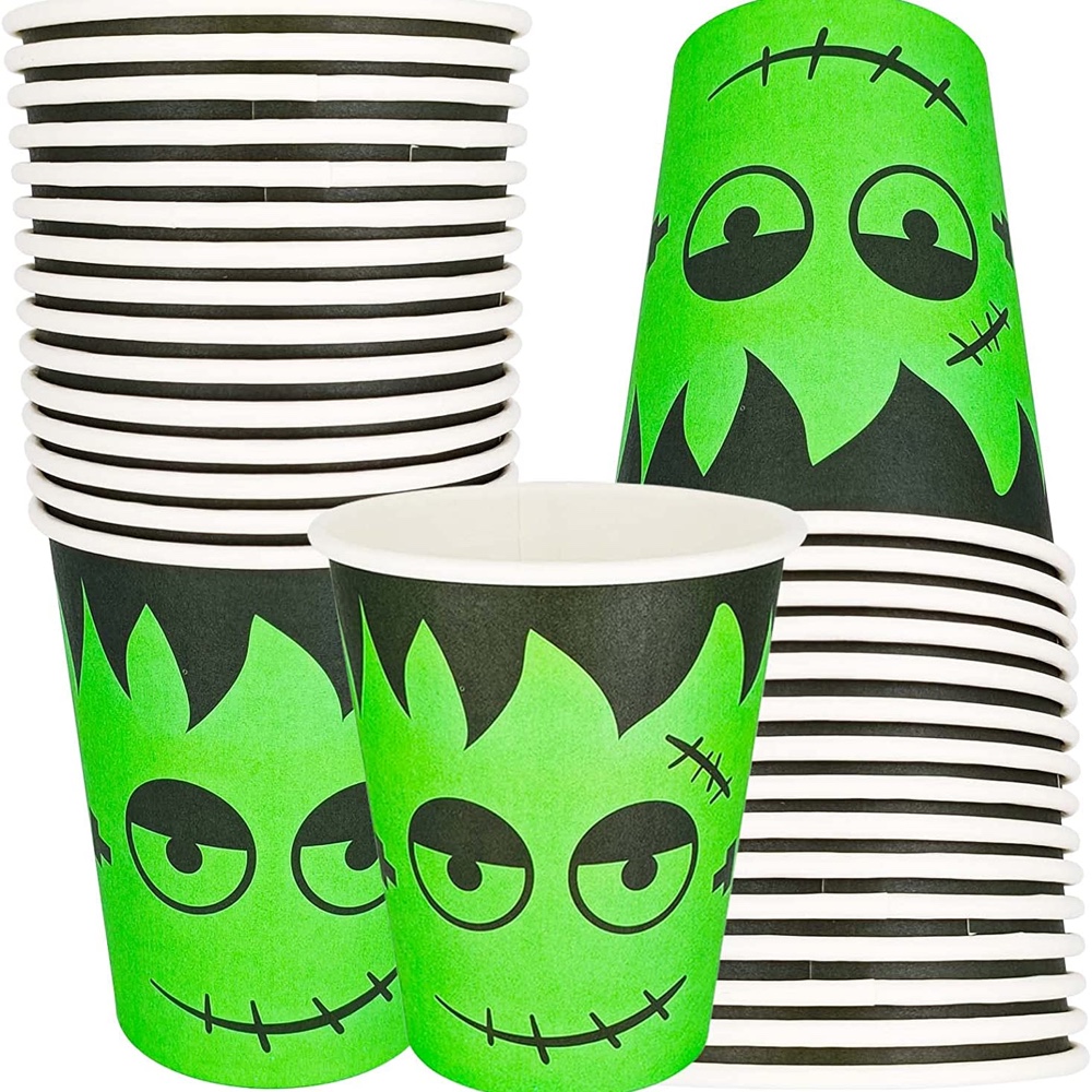Frankenstein Themed Halloween Party - Mary Shelly - Ideas and Inspirations - Party Decorations - Party Supplies - Food - Games - Paper Cups