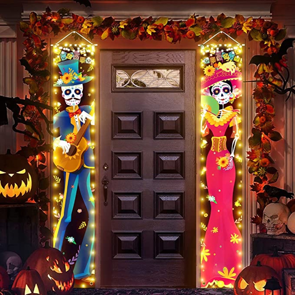 Day of the Dead Themed Halloween Party - Ideas - Inspiration - Party Supplies - Party Decorations - Decorative Door Banner